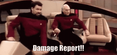 Two Men In Car With Damage Report GIF