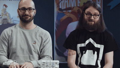 Two Men In Clash Royale Shirts By Poster GIF