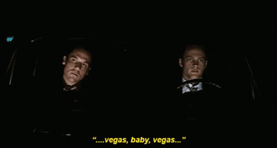 Two Men In Dark Car Saying Vegas Baby Vegas GIF