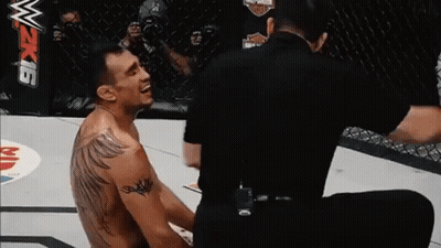 Two Men In Front Of Smackdown Wrestling Ring GIF