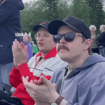 Two Men In Hats And Sunglasses Clapping Tank 0 0 GIF