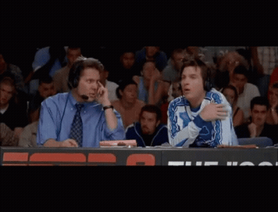 Two Men In Headphones In Front Of ESPN Logo GIF