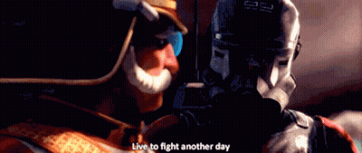 Two Men In Helmets Talking GIF