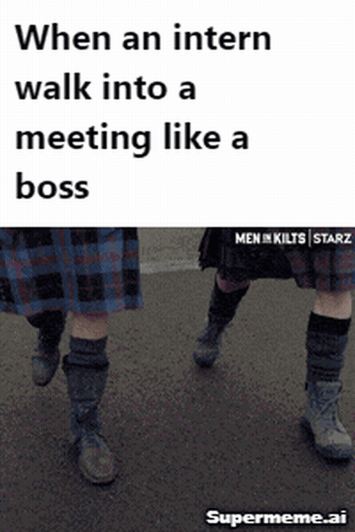 Two Men In Kilts Are Walking Into A Meeting Like A Boss GIF