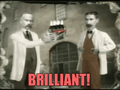 Two Men In Lab Coats Holding Jack Daniels Saying Brilliant GIF