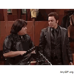 Two Men In Leather Jackets Talking Sticker
