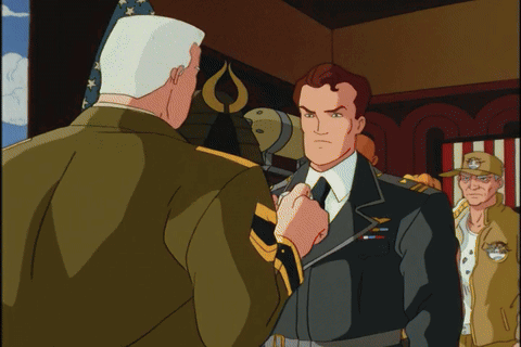 Two Men In Military Uniforms Talking GIF