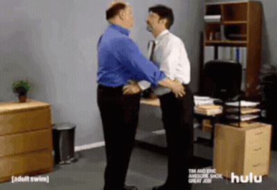 Two Men In Office With Hulu GIF