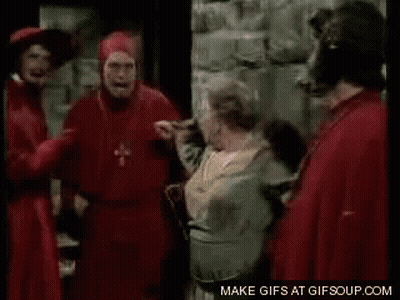 Two Men In Red And White Robes GIF