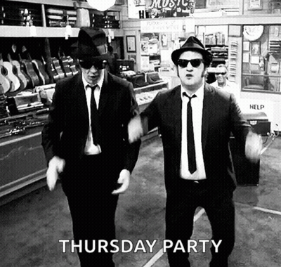 Two Men In Suits And Hats Dancing Thursday Party GIF