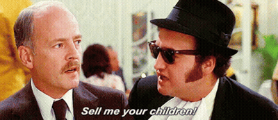 Two Men In Suits And Hats One Says Sell Me Your Children GIF