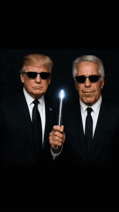 Two Men In Suits And Sunglasses Holding A Light GIF