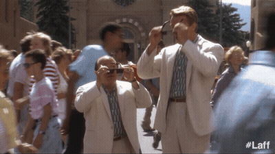 Two Men In Suits Taking Photo Of Crowd #Laff GIF