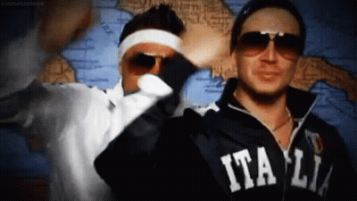 Two Men In Sunglasses And Italia Jackets GIF