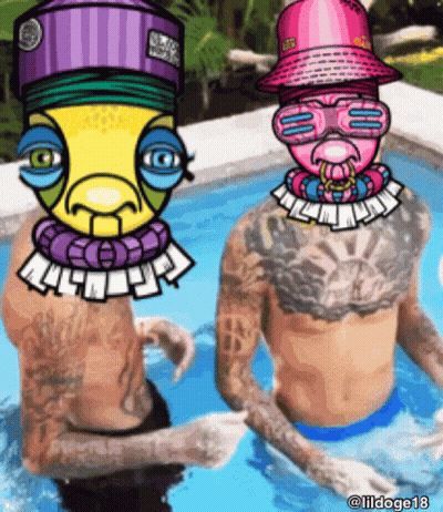 Two Men In Swimming Pool Lildoge18 GIF