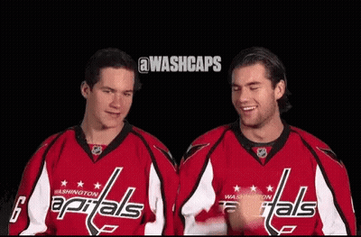 Two Men In Washington Capitals Jerseys GIF