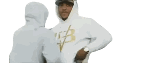 Two Men In White Hoodies Sticker