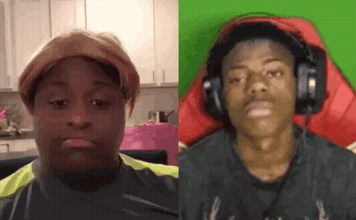 Two Men In Wigs And Headphones GIF