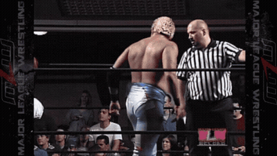 Two Men In Wrestling Ring Major League Wrestling GIF