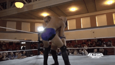 Two Men In Wrestling Ring With Beyond GIF