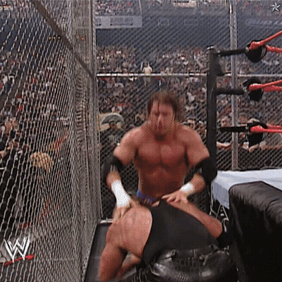 Two Men In Wrestling Ring With Letter W GIF