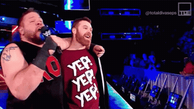 Two Men In Wrestling Ring With Yep Shirt GIF