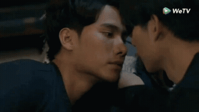 Two Men Kissing In Bedroom GIF