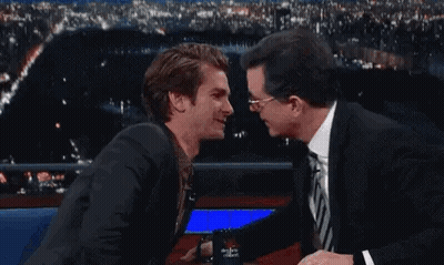 Two Men Kissing on the Nose