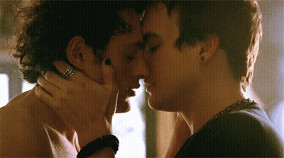 Two Men Kissing One Wearing Ring GIF