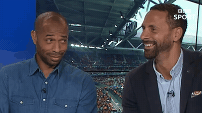 Two Men Laughing At BBC Sport Screen GIF