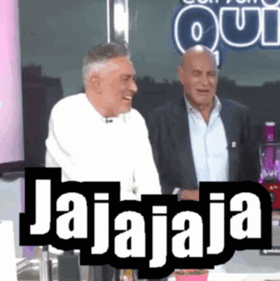 Two Men Laughing At Jajaja Sign GIF