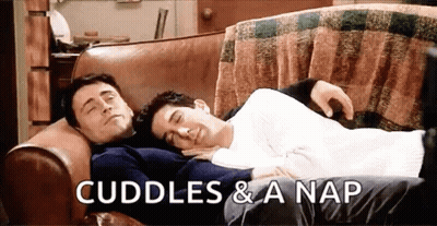 Two Men Laying On Couch Cuddles & A Nap GIF