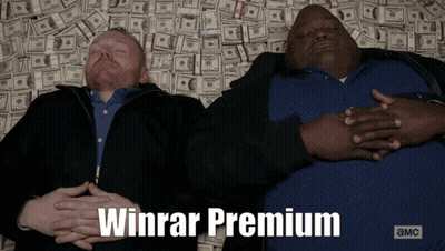 Two Men Laying On Money Pile Winrar Premium GIF