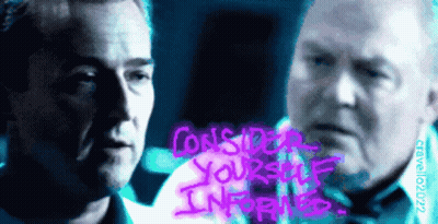 Two Men Looking At Each Other Consider Yourself Informed GIF