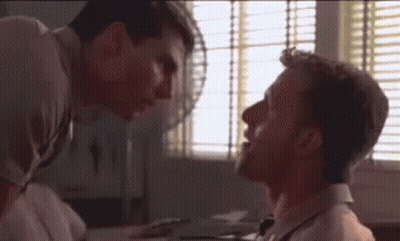Two Men Looking At Each Other GIF