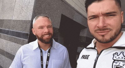 Two Men Looking At Each Other Saying Do You Just Have Guys That GIF