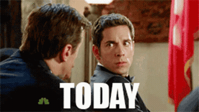Two Men Looking At Each Other Saying Today GIF