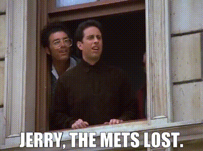 Two Men Looking Out Window With Mets Lost GIF