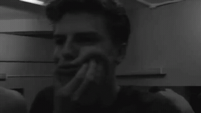 Two Men Making Funny Faces Black And White GIF