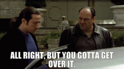Two Men Next To Car Saying All Right But You Gotta Get Over It GIF