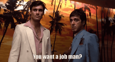 Two Men Next To Each Other With You Want A Job Man GIF