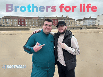 Two Men On Beach Brothers For Life GIF