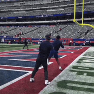 Two Men On Football Field With Number 10 GIF
