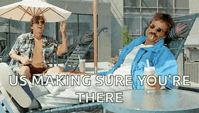 Two Men On Lounge Chairs By Pool, One Smoking GIF