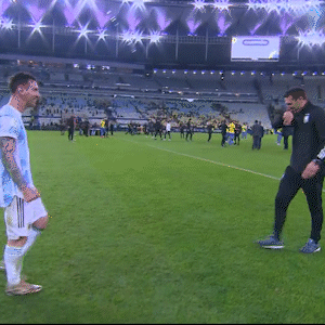Two Men On Soccer Field One With Arm Tattoo GIF