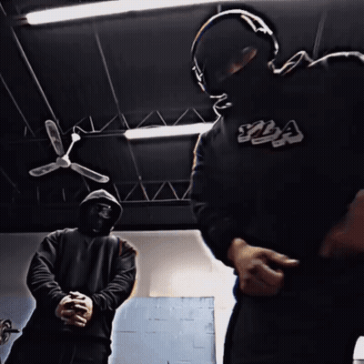 Two Men One In Black SYA Sweatshirt GIF