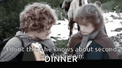 Two Men One Saying I Dont Think He Knows About Second Breakfast GIF