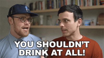 Two Men One Saying You Shouldn't Drink At All GIF
