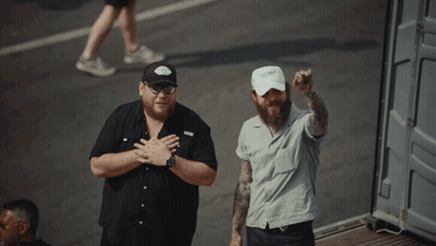 Two Men One Wearing White Hat Saying I Love You GIF