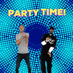 Two Men Party Time Trippy Background GIF